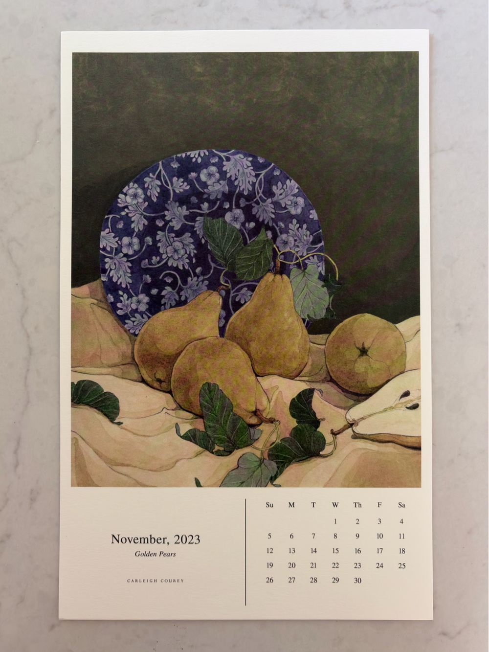 Carleigh Courey Fine Art Calendar Print - “Golden Pears”
